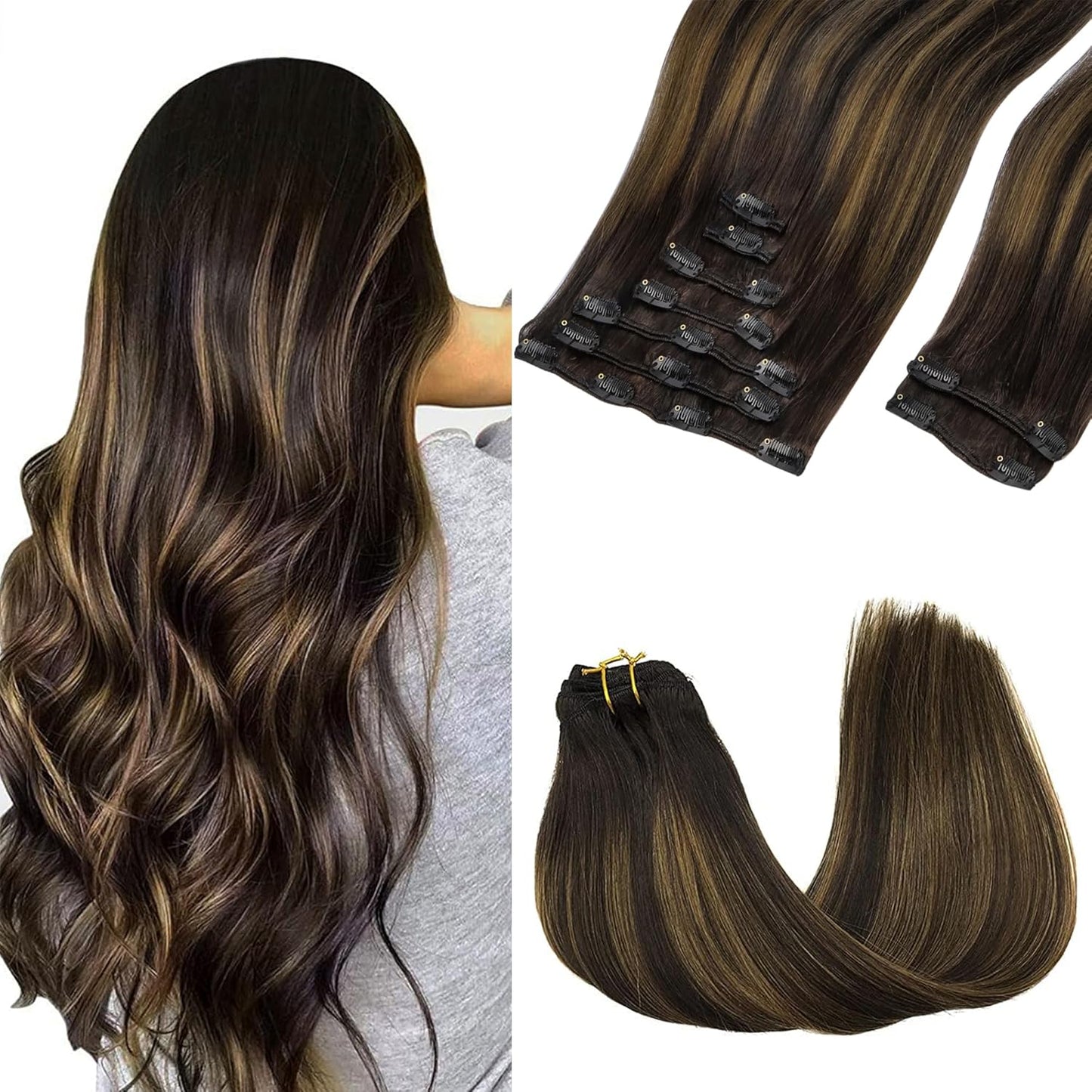 Clip in Hair Extensions Real Human Hair for Luxurious Style