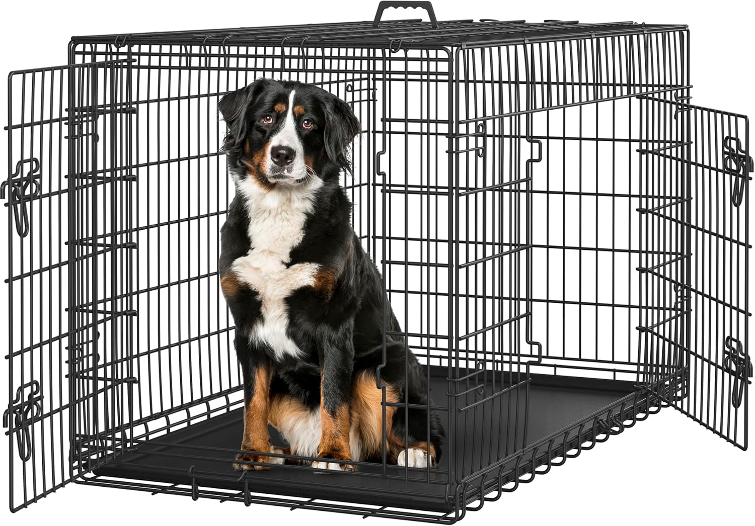 48 Inch Double Door Dog Crate for Large Dogs with Divider