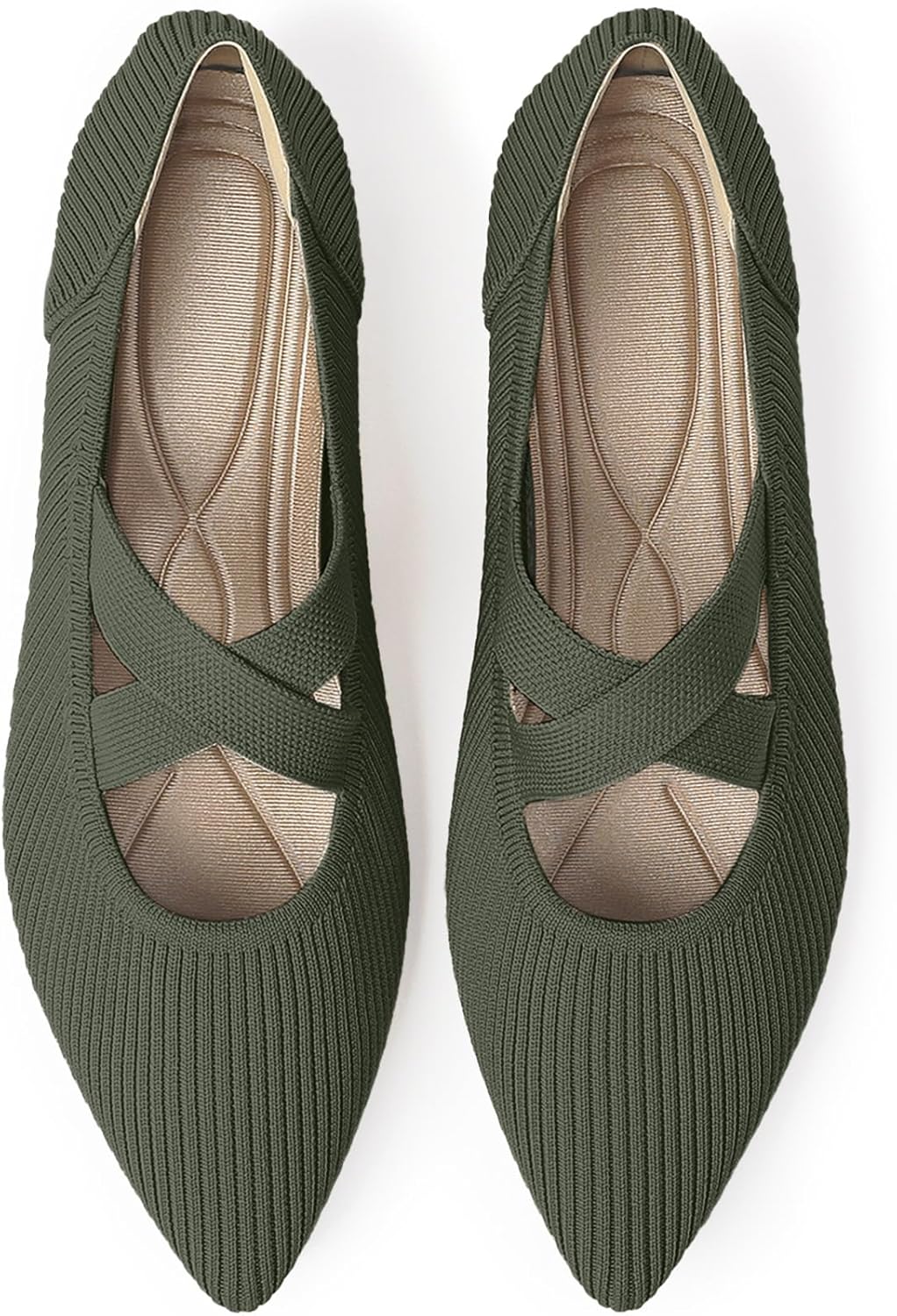 Women's Flats Shoes Pointed Toe Knit Comfortable Dressy Style