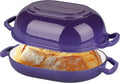 Purple 7QT Enameled Cast Iron Sourdough Bread Oven - Crispy Crusts