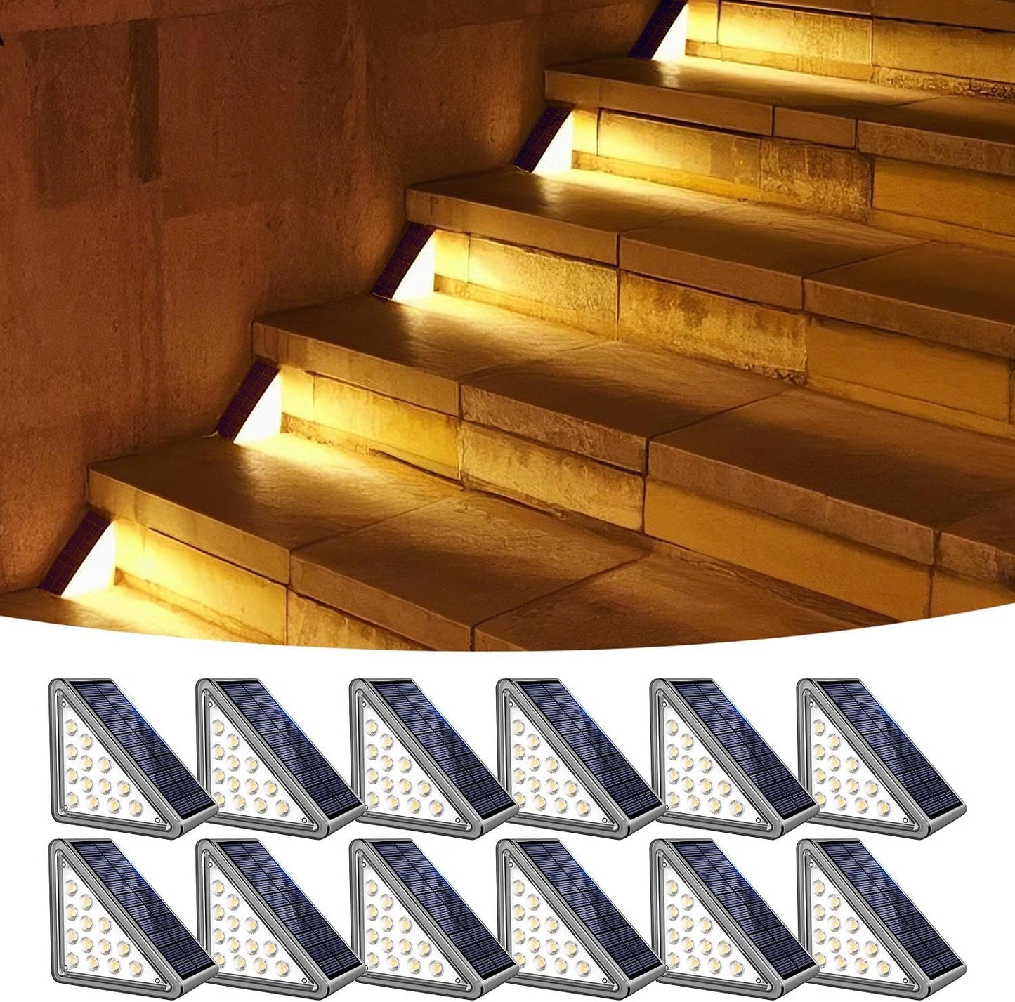 Solar Step Lights Outdoor Stair Light for Deck and Patio Use