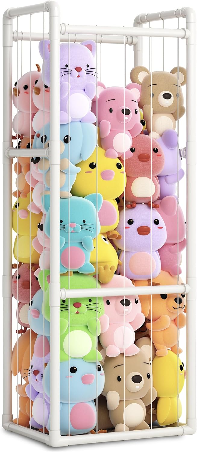 Large Stuffed Animal Storage Organizer - Vertical Zoo Cage Design