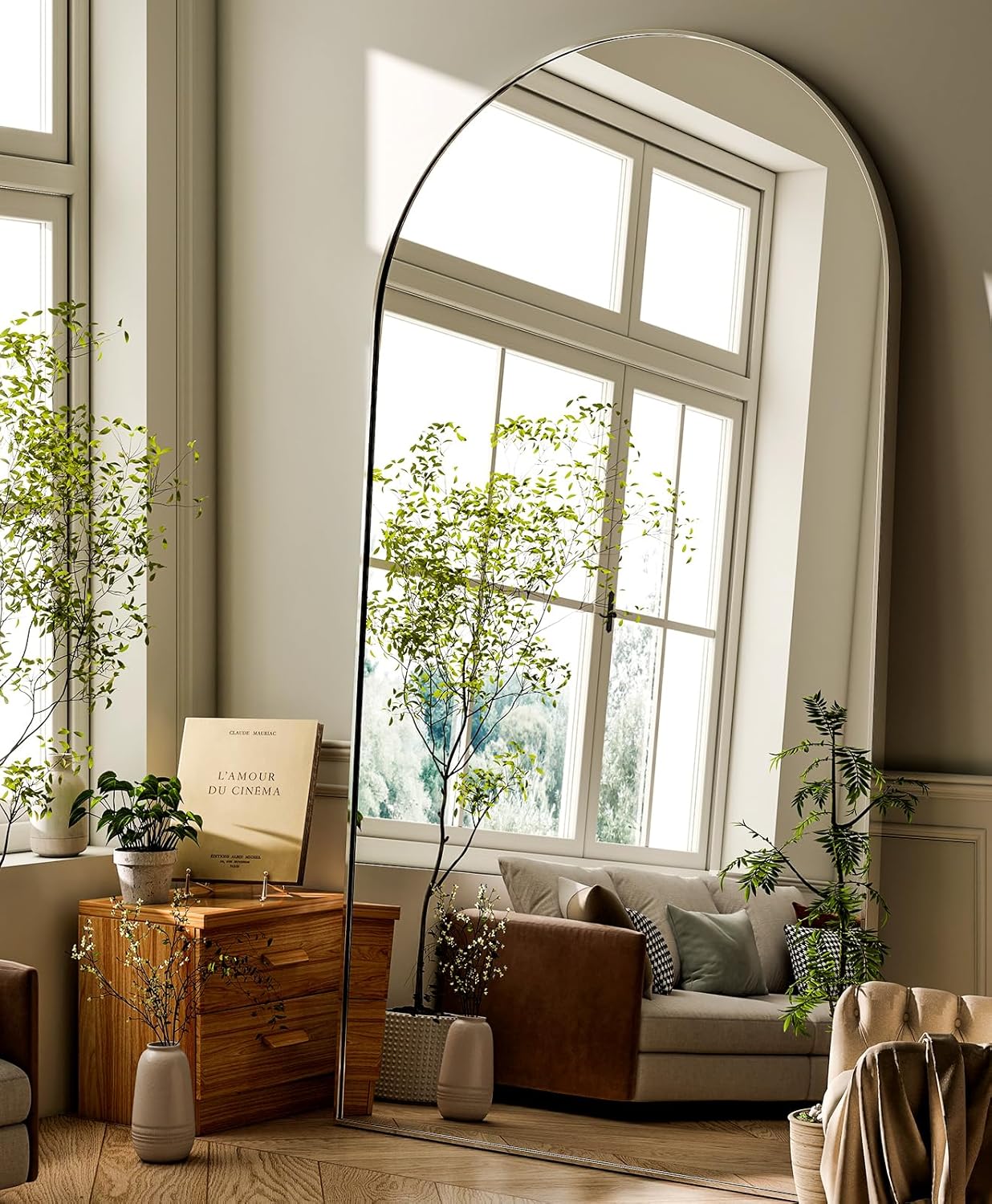 Arched Full Length Mirror - 76in x 34in High Definition Style