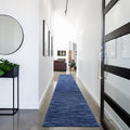 Indoor/Outdoor Navy Blue 2ft 2in x 20ft Runner Rug - Easy Clean Low