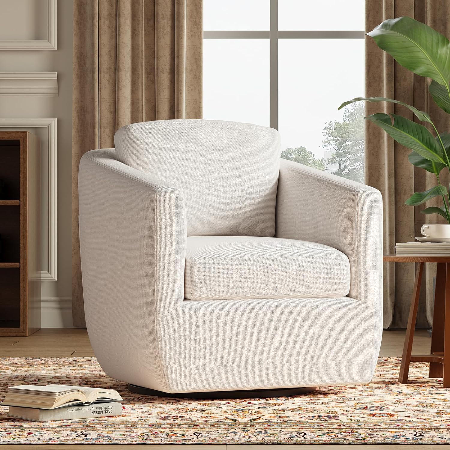 COLAMY 360 Swivel Accent Chair - Comfy Living Room Armchair