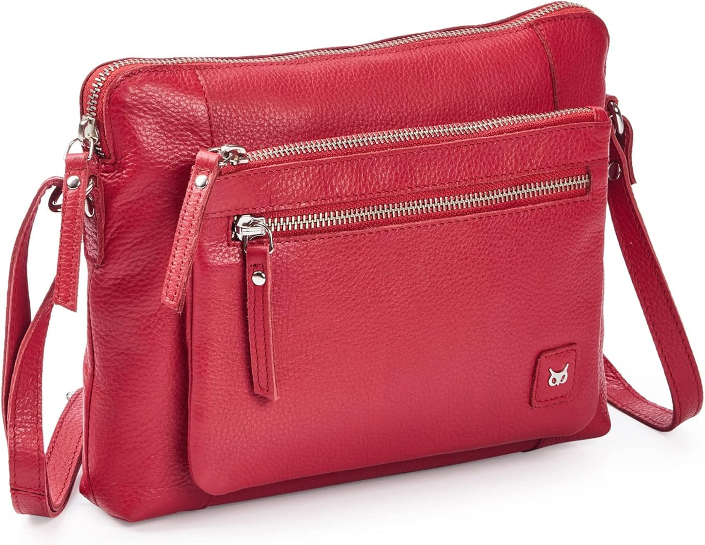Small Soft Pebbled Real Leather Crossbody Handbag for Daily Use