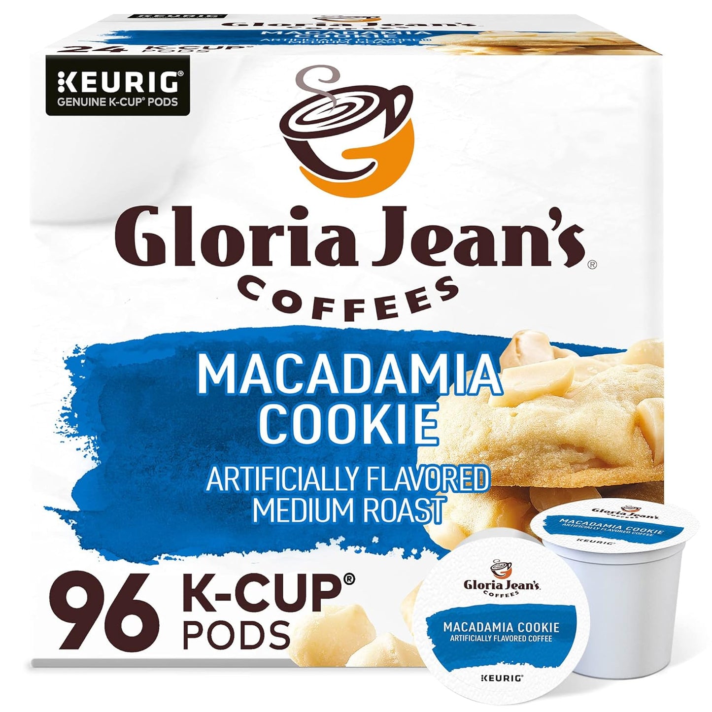 Gloria Jean's Macadamia Cookie K-Cup Pods, 96 Count