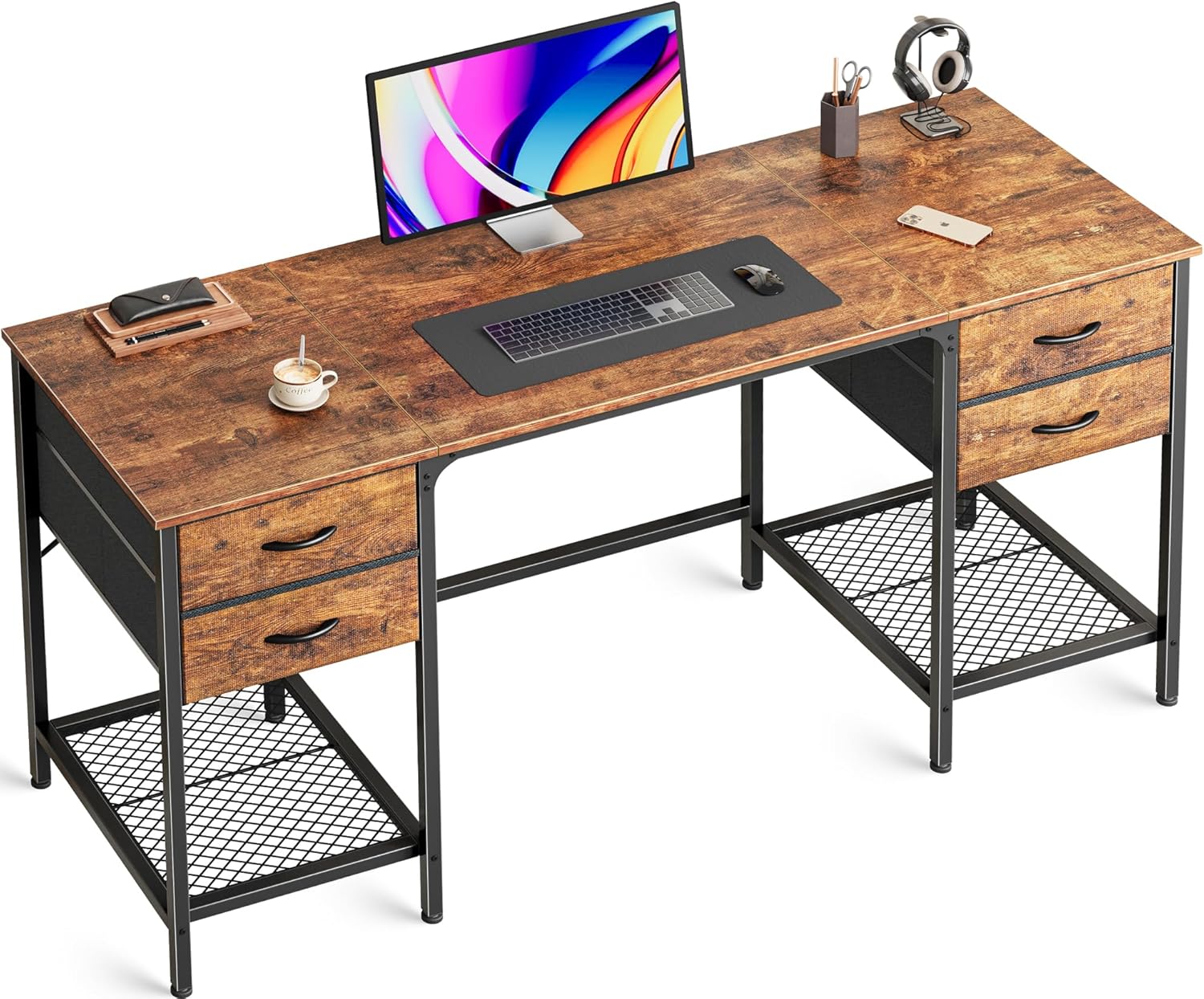 Huuger 55 Inch Desk - Stylish Storage Solution!