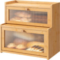 Bread Box for Kitchen Countertop Double Layer Large Corner Bread Box