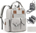 Diaper Bag Backpack Large Capacity with Changing Pad - Light Grey