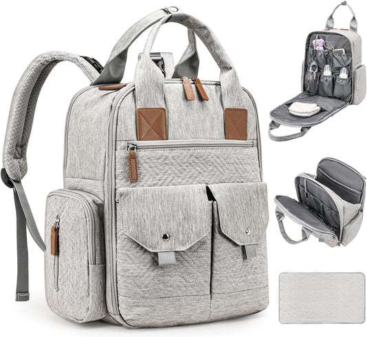 Large Diaper Bag Backpack with Portable Changing Pad for Parents