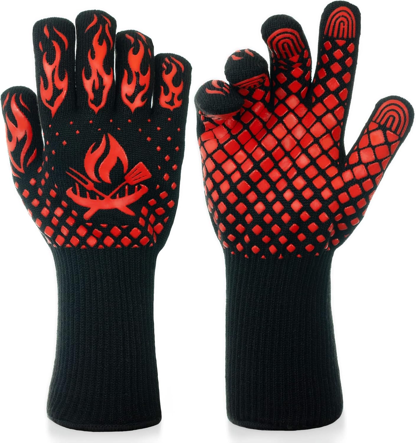 Ultimate Heat-Resistant BBQ Gloves - Silicone Grip - Non-Slip Design