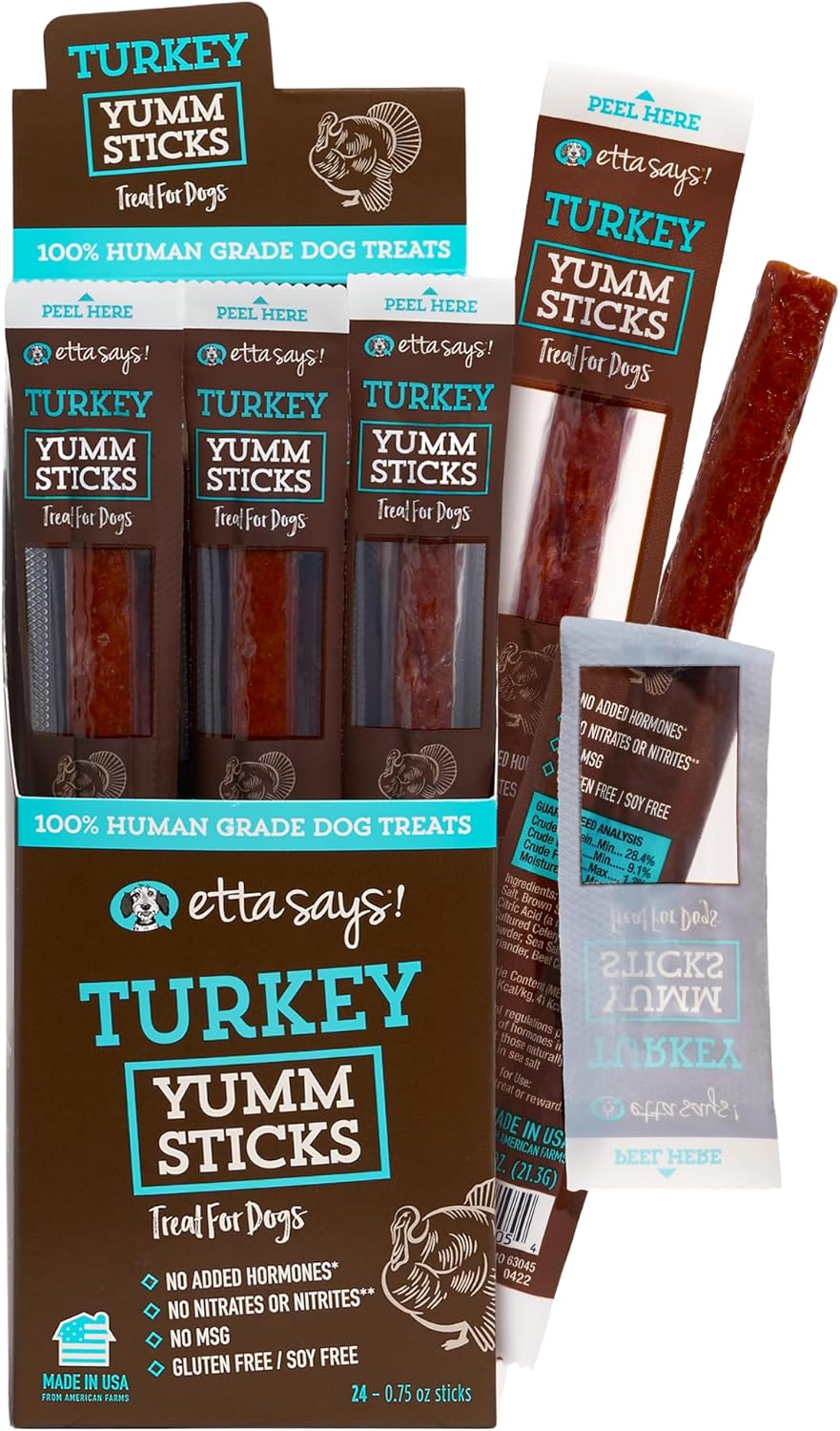 Yumm Sticks Turkey Dog Jerky Treats - Real Meat, Human Grade