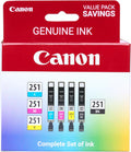 Canon CLI-251 BK/CMY 4PK Compatible Ink Cartridges - Photo Quality