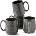 Hasense Ceramic Coffee Mugs 15 OZ Set of 4 - Large Grey Latte Cups