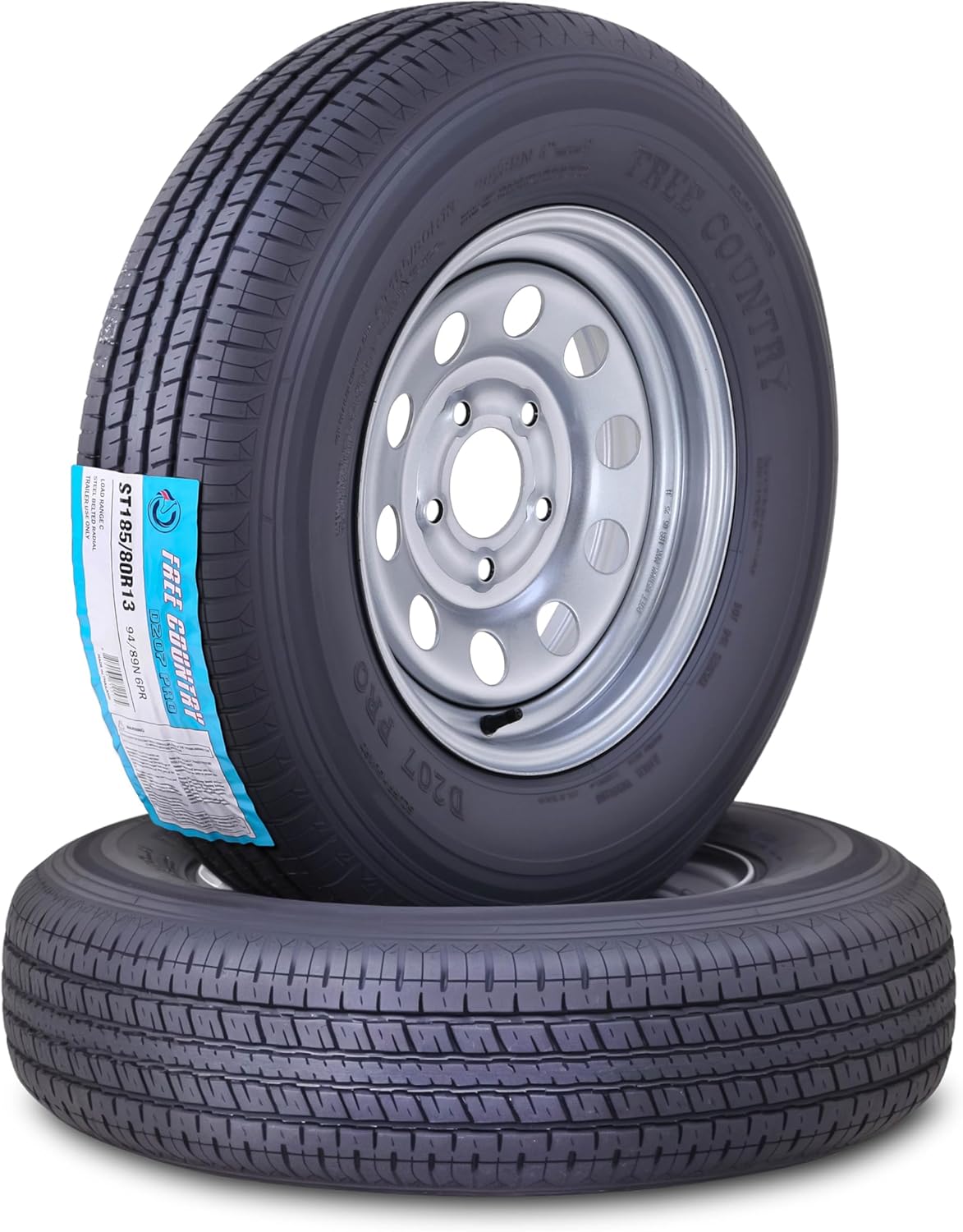 Free Country Trailer Tire Wheel Assembly ST185/80R13 for Safety
