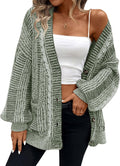 Pink Queen Women's 2025 Fall Winter Oversized Cable Knit Cardigan
