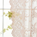 Kotile Blush Lace Curtains 96 in 2-Panel Set - Vintage Floral Sheer