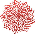 Red Placemats for Dining Table Decoration - 18 Pack of Floral Mats