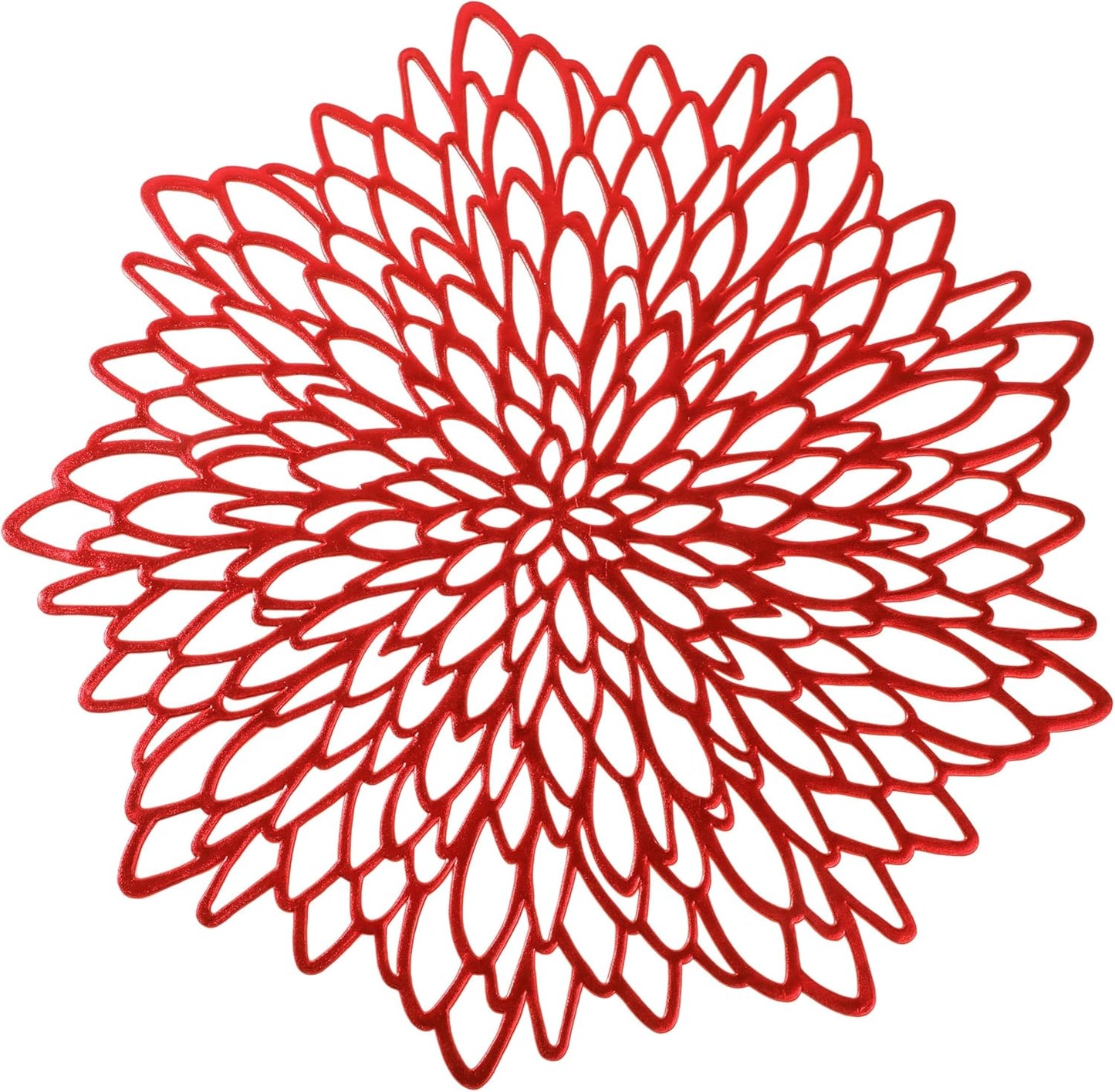 Red Placemats for Dining Table Decoration - 18 Pack of Floral Mats