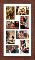 11.8x21.8 Picture Frame Display 8 Opening 4x6 Collage - Rustic Walnut