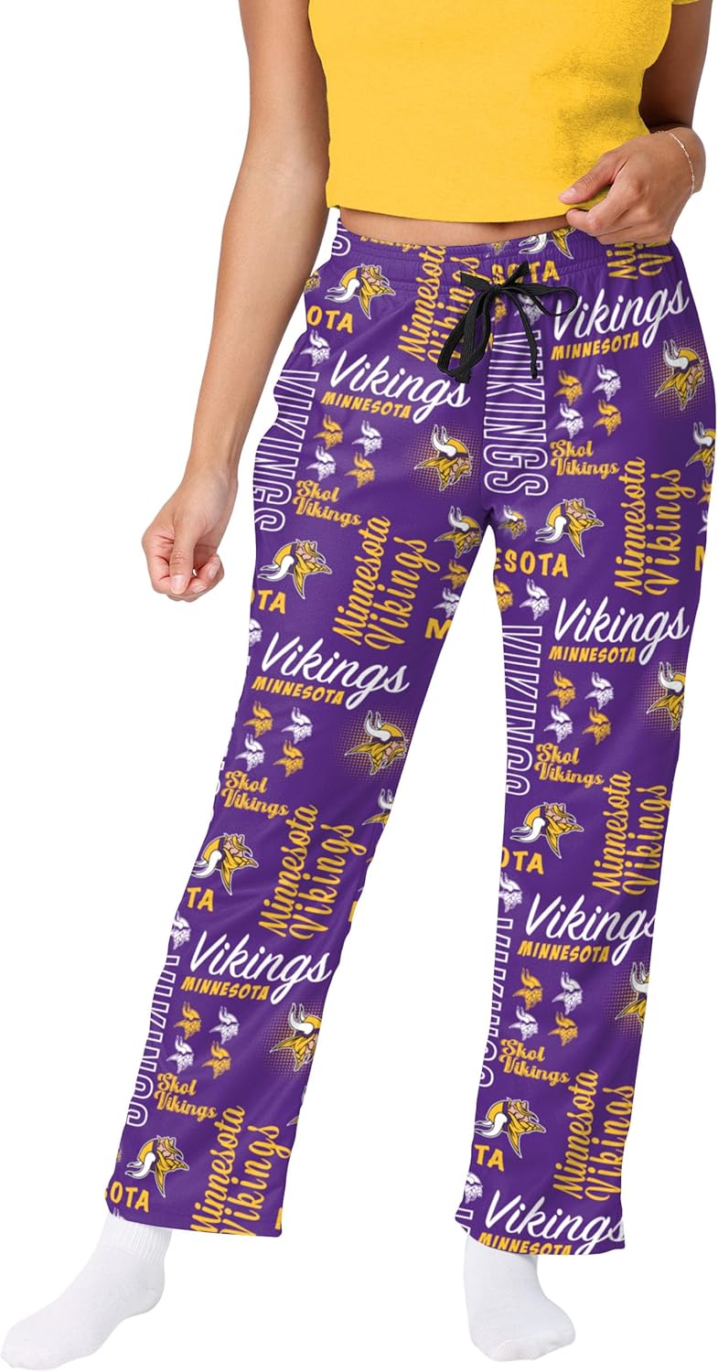 FOCO Women's NFL Team Logo Mini Print Lounge Pants for Comfort
