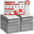 Survival Emergency Thermal Blankets 50 Pack - Extra Large Mylar