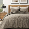 EVERGRACE Pearl Velvet Quilt Set King Size - Soft Paisley Stitch