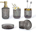 Gray Bathroom Accessories Set 5Pcs Glass Soap Dispenser Set - Vintage