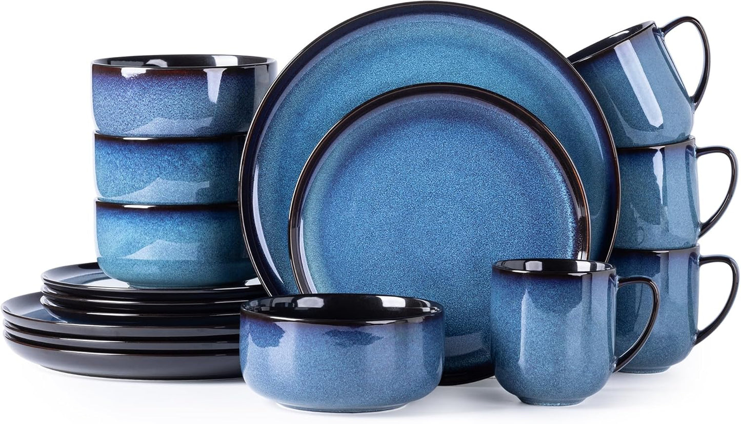 LERATIO Ceramic Dinnerware Sets for 4, 16-Piece Elegant Dishes
