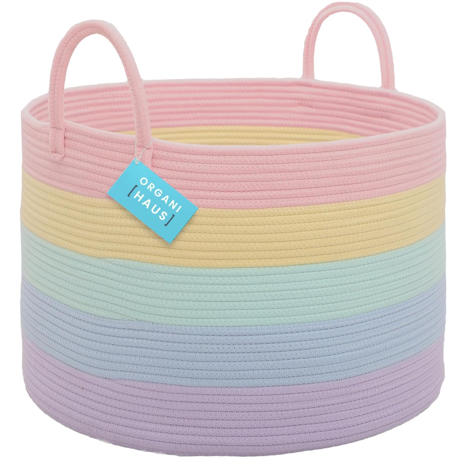 OrganiHaus Cute Basket for Pastel Rainbow Classroom Decor