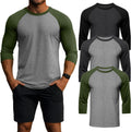 Men's 3/4 Sleeve Baseball T Shirts - Moisture Wicking Comfort Huukeay