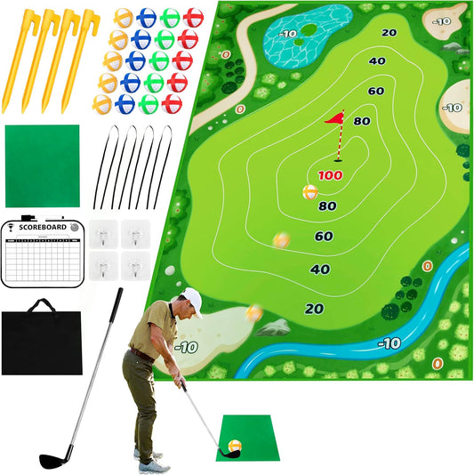 Golf Chipping Game Mat Set - Perfect Practice Anywhere!