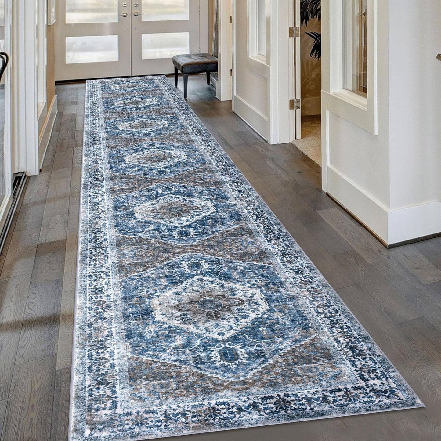 KOZYFLY Extra Long Washable Kitchen Runner Rug for Hallways