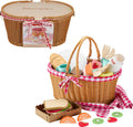 Fisher-Price Wood Pretend Play Toy Picnic Basket - 31-Piece Set