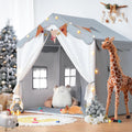 Kids Play Tent 51in x 35in x 51in Gray - Double Door Playhouse