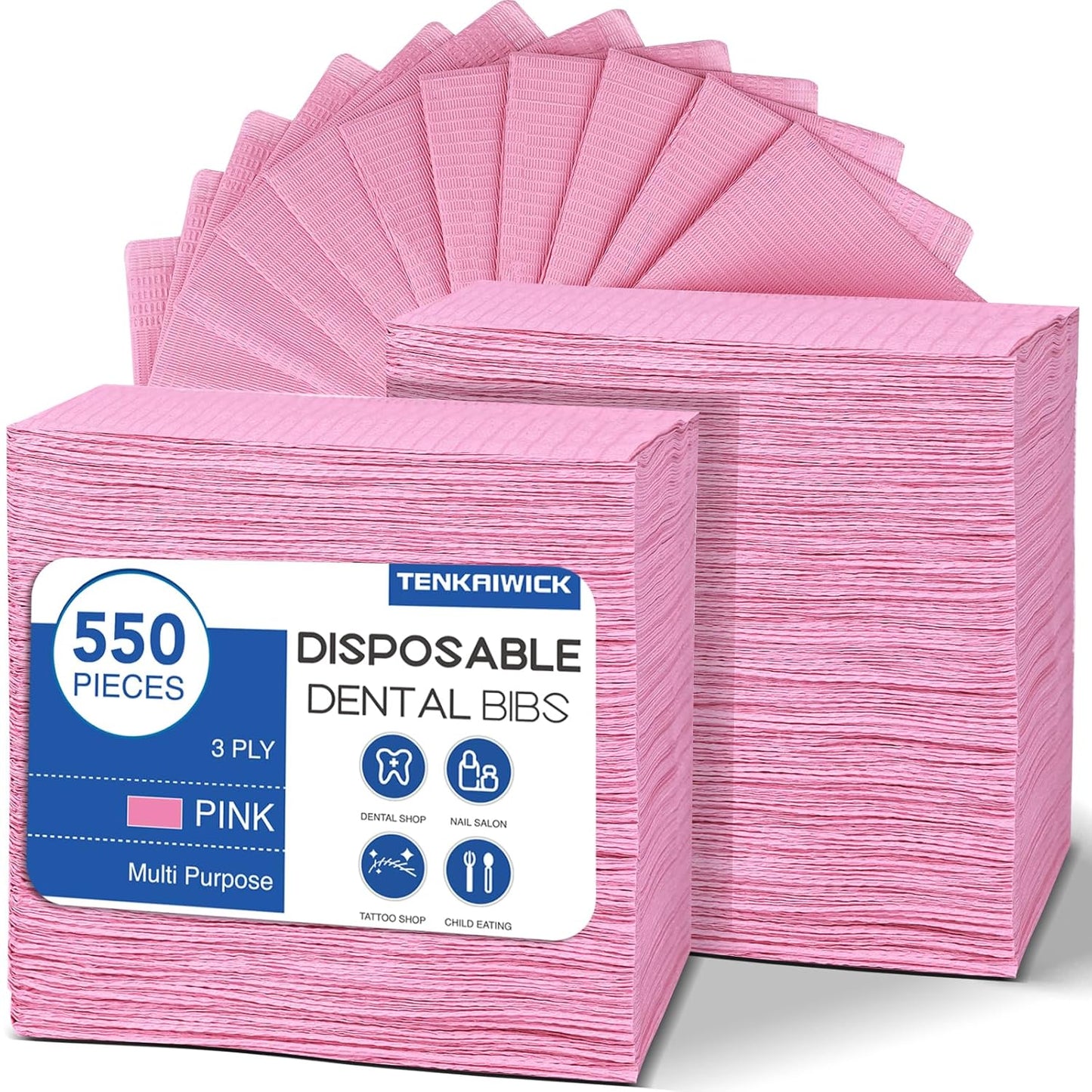 550 Pack Disposable Dental Bibs for Versatile Use in Clinics