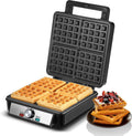 1200W Belgian Waffle Maker 4-Slice - Fast Family Breakfasts
