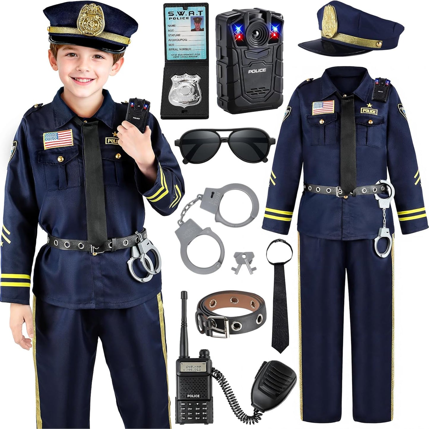 Police Officer Costume for Kids - Complete Cop Outfit Set