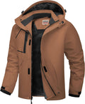 WULFUL Men's Waterproof Ski Jacket Warm Winter Coat - Fleece Lined