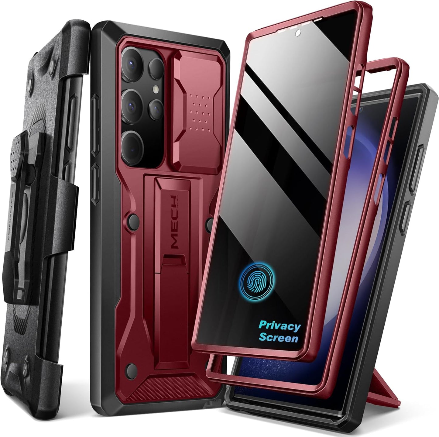 TONGATE Samsung Galaxy S23 Ultra Case with Kickstand & Privacy Cover