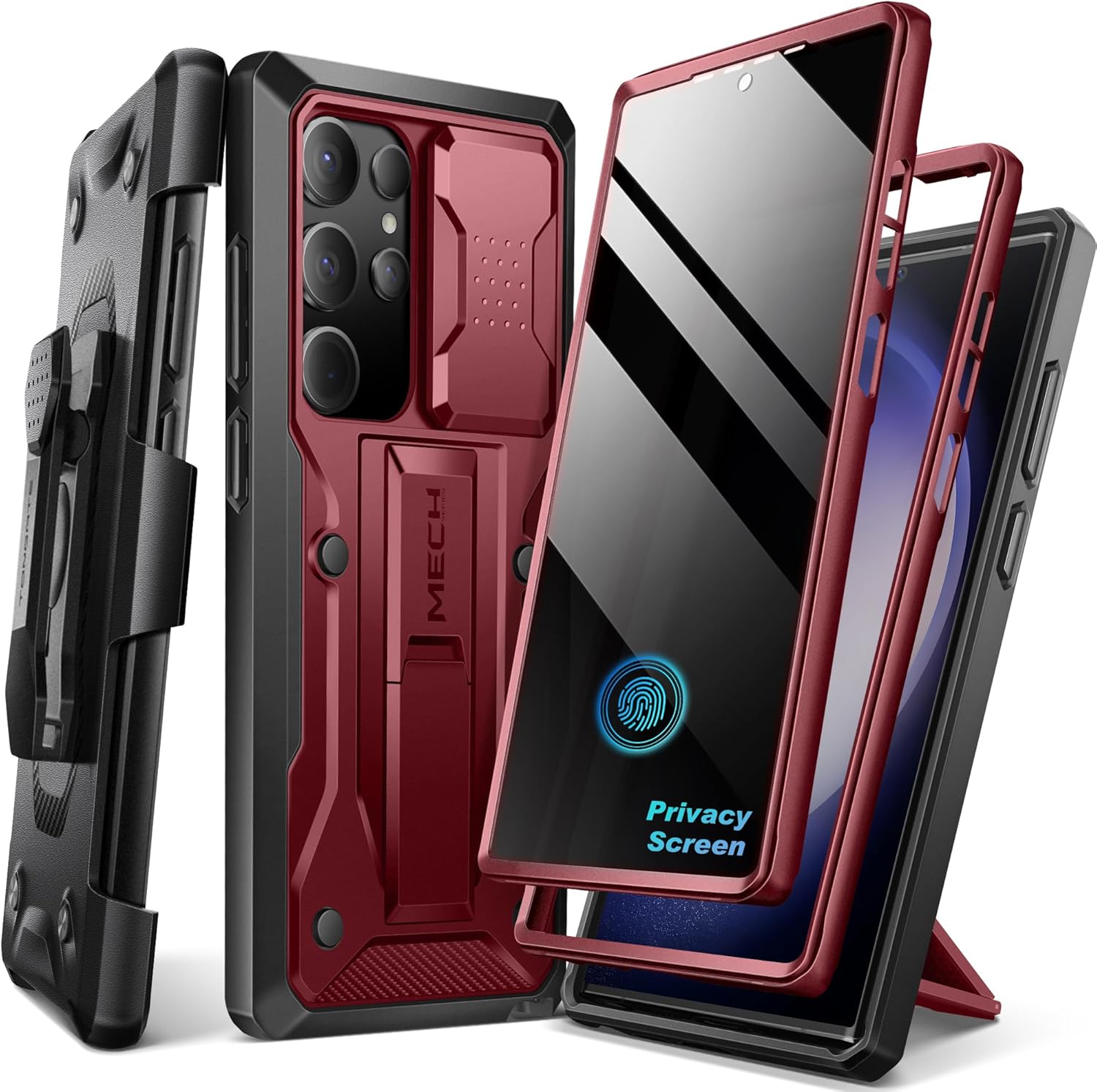 TONGATE Samsung Galaxy S23 Ultra Case with Kickstand & Privacy Cover