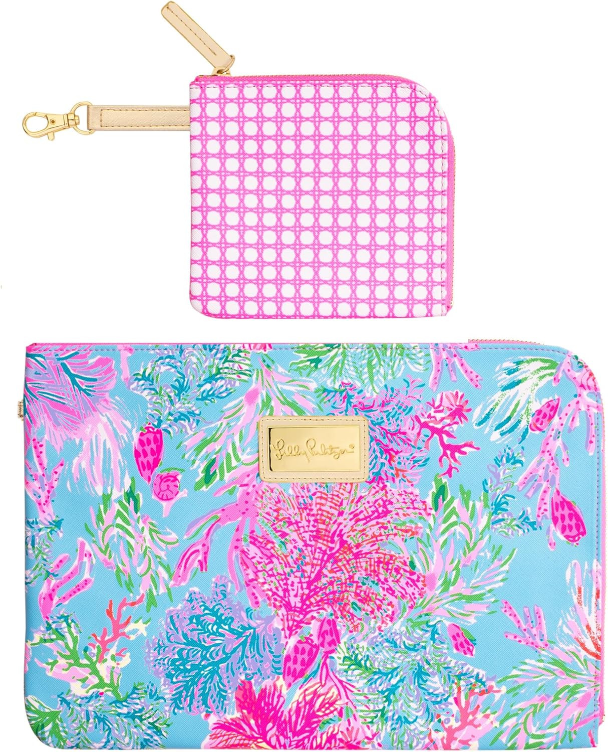Lilly Pulitzer Padded Tech Sleeve and Zip Pouch for Accessories