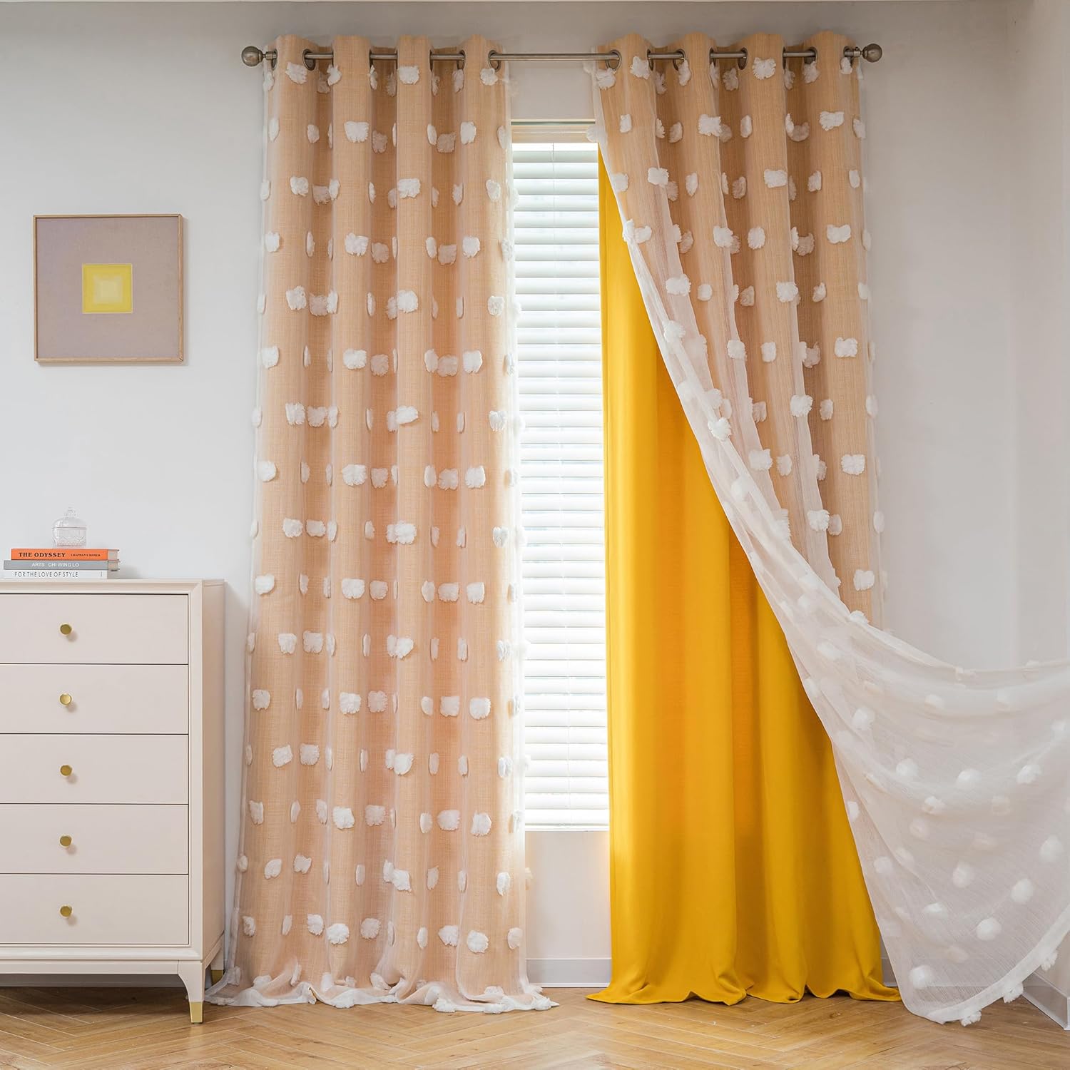 Extra Long Double Layer Curtains for Bedroom by MYSKY HOME