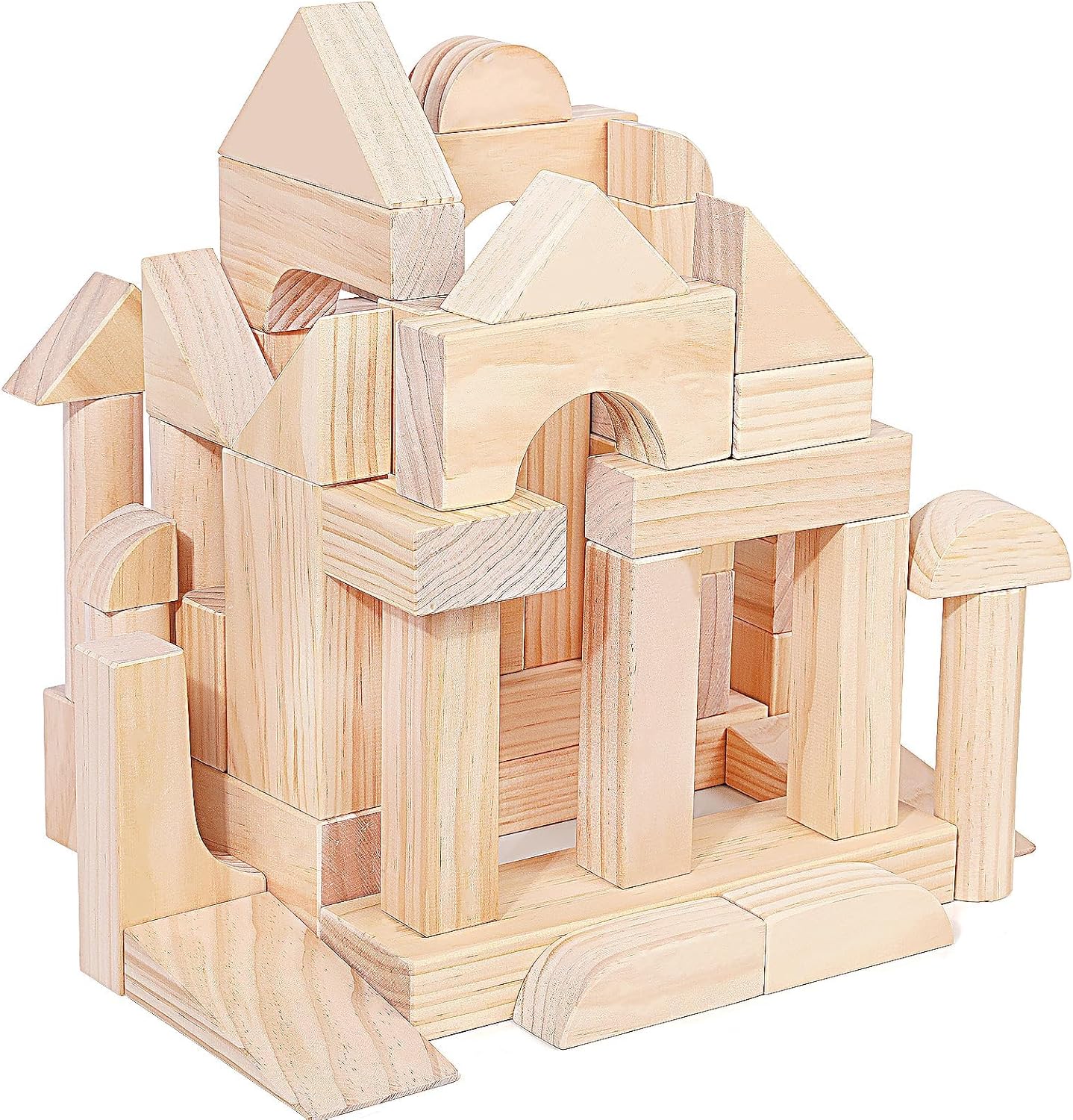 Large Wooden Building Blocks Set for Educational Playtime Fun