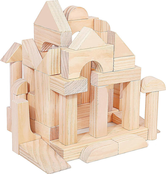 Large Wooden Building Blocks Set for Educational Playtime Fun