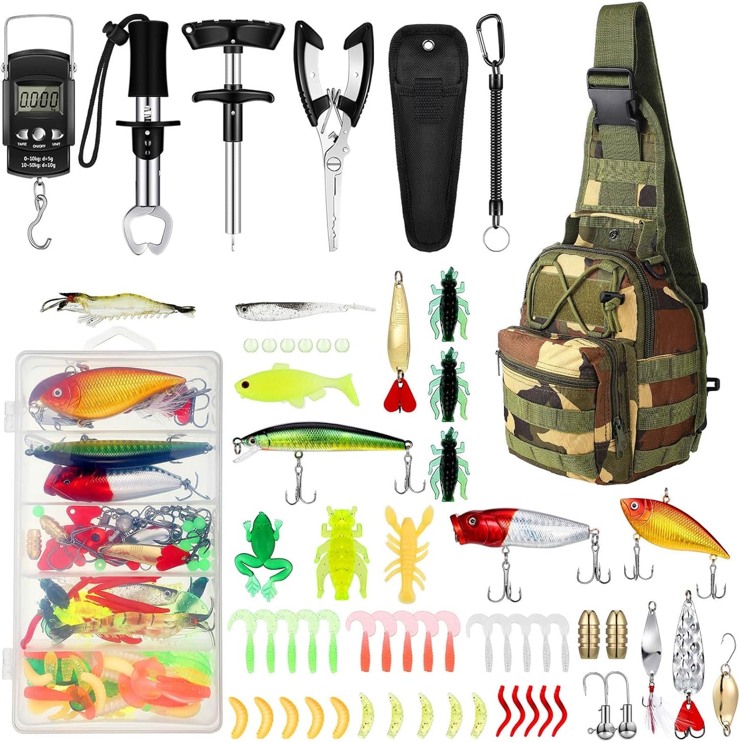 Sosation 134 Pcs Fishing Tool Kit for Men - Complete Gear Set