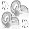 4 in 25 ft Flexible Aluminum Ducting 2-Pack - Durable Vent Hose
