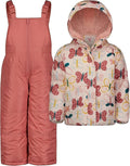 Girls 2-Piece Snowsuit Puffer Jacket and Skibib - Water & Wind
