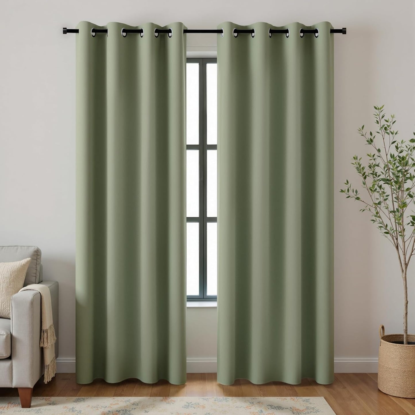 KOUFALL Vintage Blackout Curtains 90 Inch Long for Bedroom